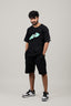 All Black Cotton Basketball Shorts